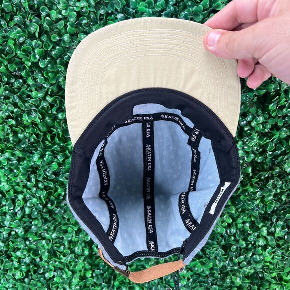 NWT Katin Flat Brim Leather Strap Adjustable Gray Low Profile Surf Hat Cap - Picture 6 of 7